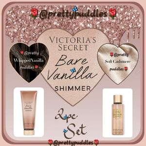 💎 2pc Victoria's Secret Bare Vanilla Shimmer Mist & Lotion Set 💎